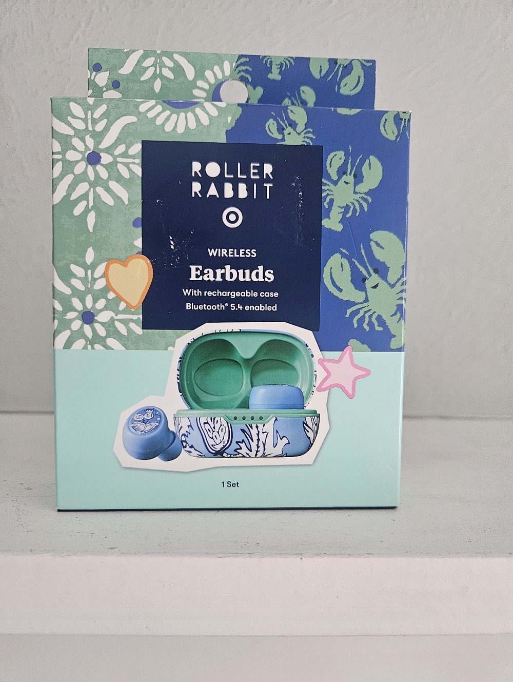 New In Box- Target X Roller Rabbit Wireless Ear Buds With Case- Floral Vines - Picture 2 of 11